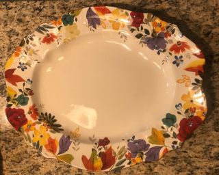 The Pioneer Woman Timeless Floral 20” Oval Platter - Euc -