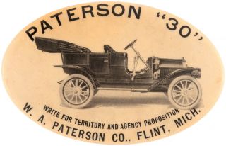 Paterson Automobile 1910 Ad Mirror To Promote Car W/ 30 Horsepower