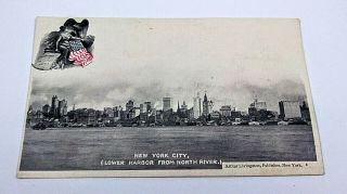York City Lower Harbor From North River Greetings From Picturesque America