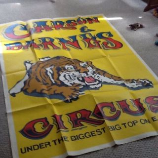 Vintage Carson Barnes Poster Big Top Circus Tiger Emmett Kelly Jr