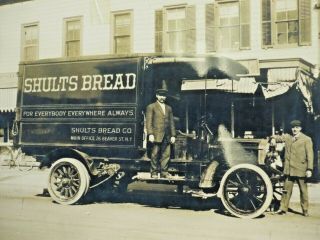 SHULTS BREAD DELIVERY TRUCK EARLY 1900S,  MAIN OFFICE 26 BEAVER STREET NY REDO 2
