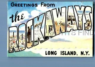 York Postcard U_1228 Greetings From The Rockaways,  Long Island