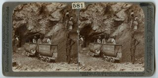 De Beers Diamond Mine Workers Kimberley South Africa Vintage Stereoview Photo