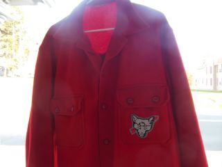 Vintage 1950 ' s wool Boy Scout Red Jacket w.  Eagle & O.  A.  patches 3