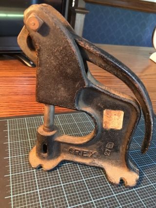 Vintage Rex 27 Rivet Press Punch Cast Iron Tool