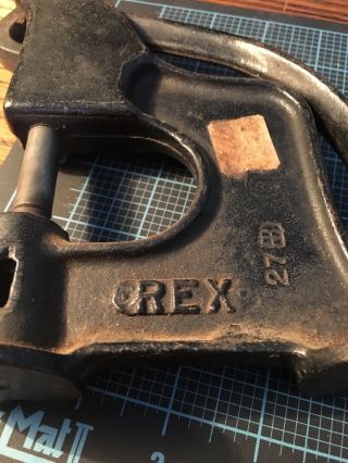 Vintage REX 27 Rivet Press Punch Cast Iron Tool 3
