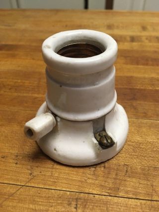 Vintage Porcelain G.  E.  M.  Co.  Socket Paddle Switch Base