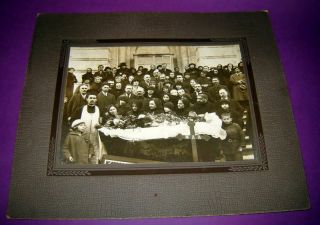 Post Mortem Funeral Antique Real Photo Orthodox Priest