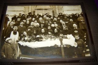 POST MORTEM FUNERAL ANTIQUE REAL PHOTO ORTHODOX PRIEST 2
