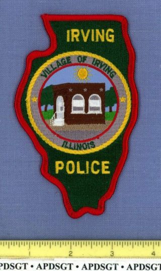 Irving Village Illinois Sheriff Police Patch State Shape
