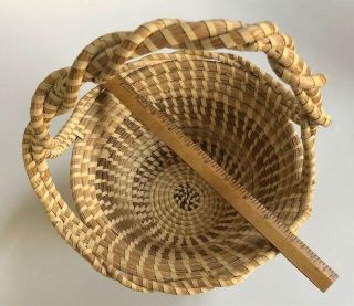 South Carolina Gullah Sweetgrass Basket with Twisted Handle 5