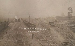 1909 Brewster Yards Rail Road Rr Vintage Real Photo Picture Postcard Rppc Ohio