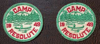 Camp Resolute Bsa Camp Patches 1949 Mayflower Council Bolton,  Ma