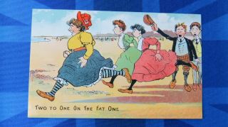 Comic Postcard 1900s Horse Racing Bet Betting Keep Fit Running Bbw - Two To One