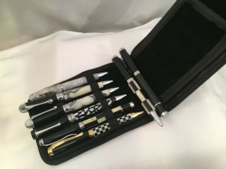 Unbranded Set Of 8x High End Luxury Pens W/ Storage Case (jlc)