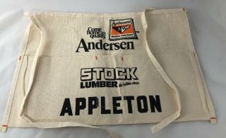 Vtg Carpenters Nail Bag Advertising Anderson Window Stock Lumber Appleton Wi