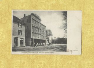 Ct Willimantic Rare 1907 Postcard Thread Mill Square E F Casey Furniture Sign