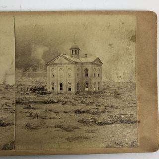 West End Morgue Johnstown Flood Pa Stereoview Card Death