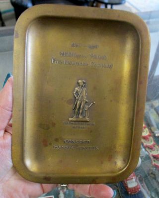 1826 - 1926 Middlesex Mutual Fire Insurance Co Concord Mass Metal Tray
