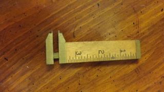 Vintage Stanley No.  136 R Wood Ruler / Brass Caliper