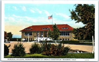 Colorado Springs Co Postcard Mwa Tb Sanatorium " Memorial Building " C1920s