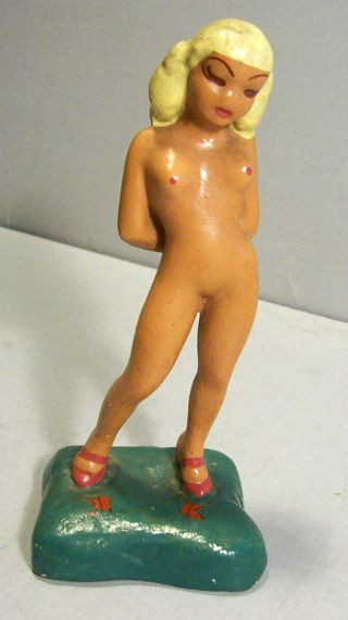 Nude Woman Figurine,  Nudist Scamps,  Artist Verdan Lolayne,  Rick 