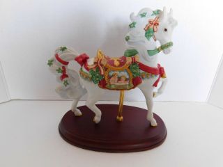 Lenox Carousel Horse Limited Edition 24k Trim 1997 Christmas Noel With Cherubs