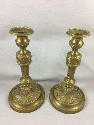 Antique French Brass Candlestick Candle Holder Style Louis Xvi