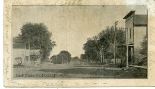 Postcard - East State Street,  Malta Bend,  Mo,  Postmarked 1906