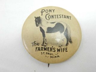 " Pony Contestant " Pin,  The Farmer 