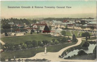 Zealand Sanatorium Grounds & Rotorua Township Vintage Postcard 25.  5.  1