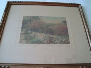 Signed Wallace Nutting Print " Orchard Heights " In Frame