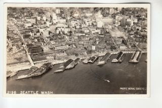 Pas Real Photo Postcard Aerial View Of The Waterfront Seattle Wa 2196