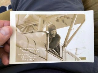 1929 Real Photo Charles Lindbergh First Air Mail To Panama Cz,  Postcard Rppc