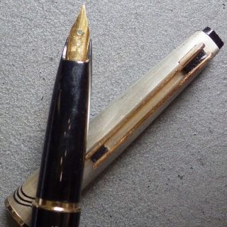 Jet Black PLATINUM C/C Fountain Pen 18K Gold F Nib Eyedropper Cartridge 4
