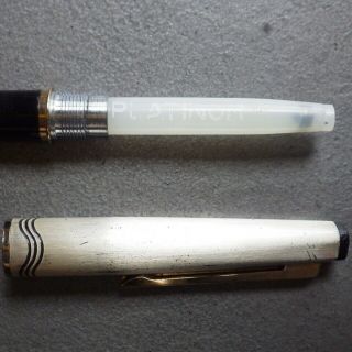 Jet Black PLATINUM C/C Fountain Pen 18K Gold F Nib Eyedropper Cartridge 7