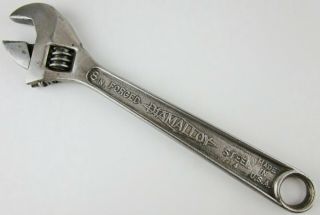 Vintage 8 " Diamond Calk Horseshoe Co Adjustable Crescent Wrench Hand Tool Usa