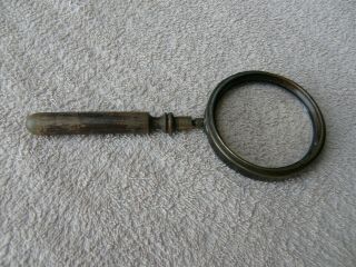 Antique Brass And Wood Magnifying Glass From The United Kingdom