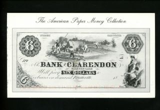 Currency Money Postcard Bank Of Clarendon Six Dollars American Paper Money