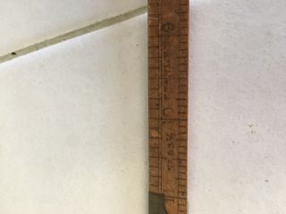 Antique Stanley No 53 1/2 Wood and Brass Folding 24 inch Ruler 5