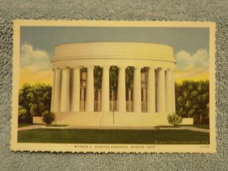 Vintage Postcard Warren G.  Harding Memorial,  Marion,  Ohio