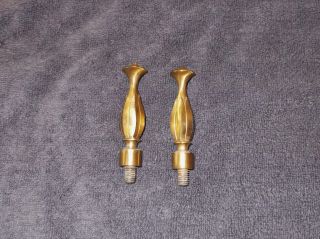 Vintage Pair 3 7/8 Inch Solid Brass Lamp Finials Stiffel