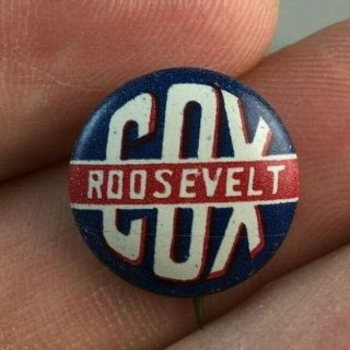 1920 James Cox & Fdr Cox Roosevelt 1/2 " Litho Pres Campaign Button Pin Authentic