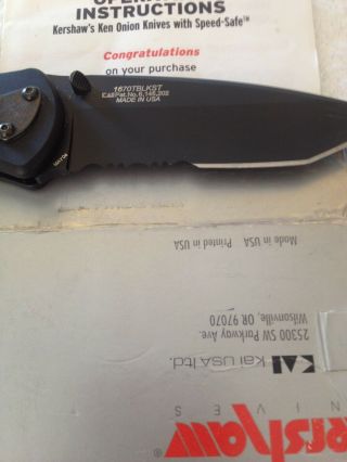 Kershaw 1670TBLKST Ken Onion Blur Assisted Folding Knife 5