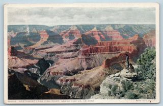 Postcard Az Northwest From Pima Point Grand Canyon Fred Harvey C1917 F24