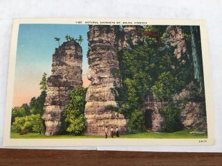 Mt Solon Virginia Va Natural Chimneys Postcard Linen Asheville