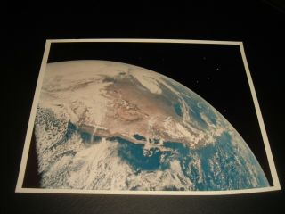 Rare Vtg Official Nasa Apollo 16 Earth View Photo - A Kodak Paper