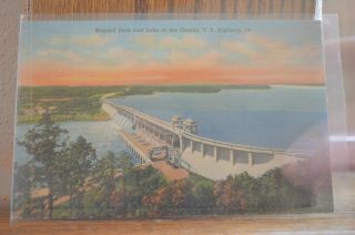 C 1945 Bagnell Dam And Lake Of The Ozarks Us Hwy 54 Missouri Postcard