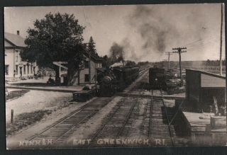 Vintage Postcard Railroad Station Greene,  Rhode Island