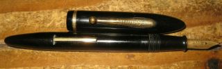 Vintage W.  A.  Sheaffer Lever Fill Black Fountain Pen 3 - 25 Nib